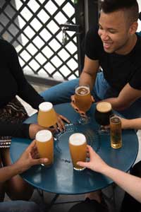drinking beer