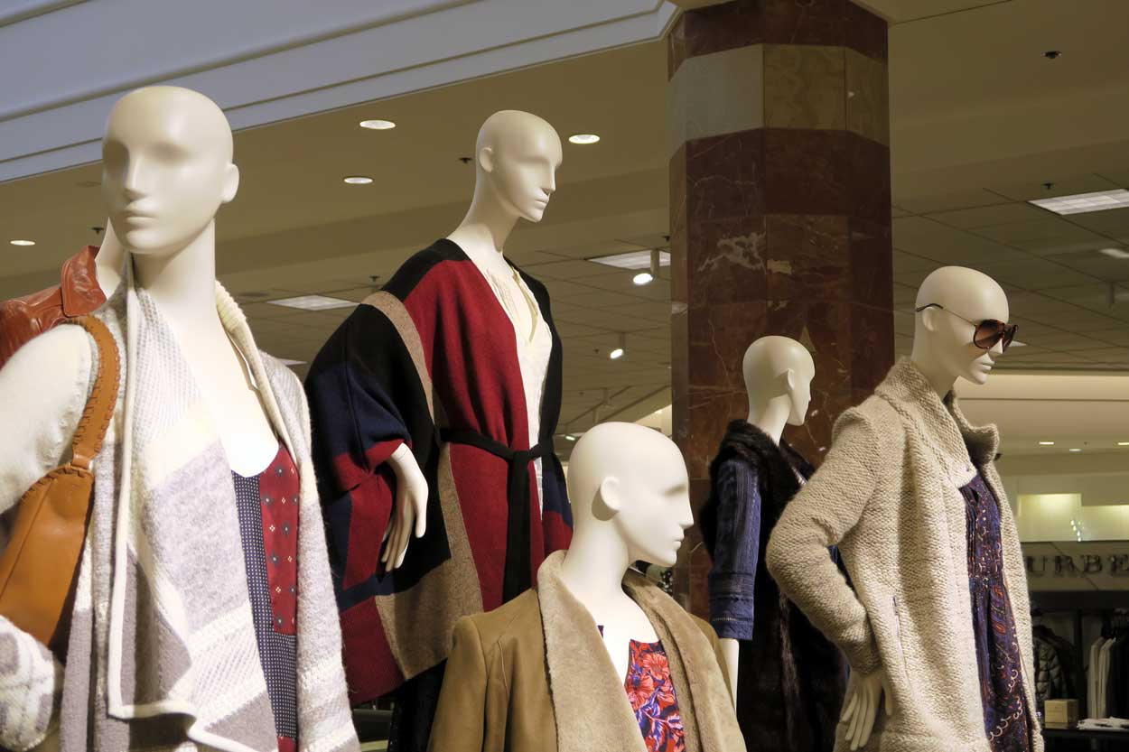 fashion models in window