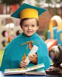 little kid with diploma