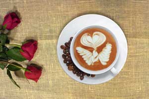 coffee cup from above