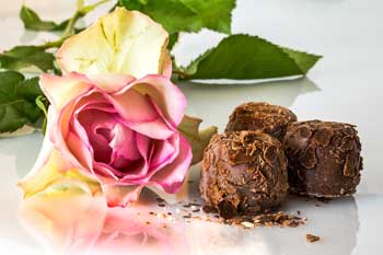 rose and some chocolate