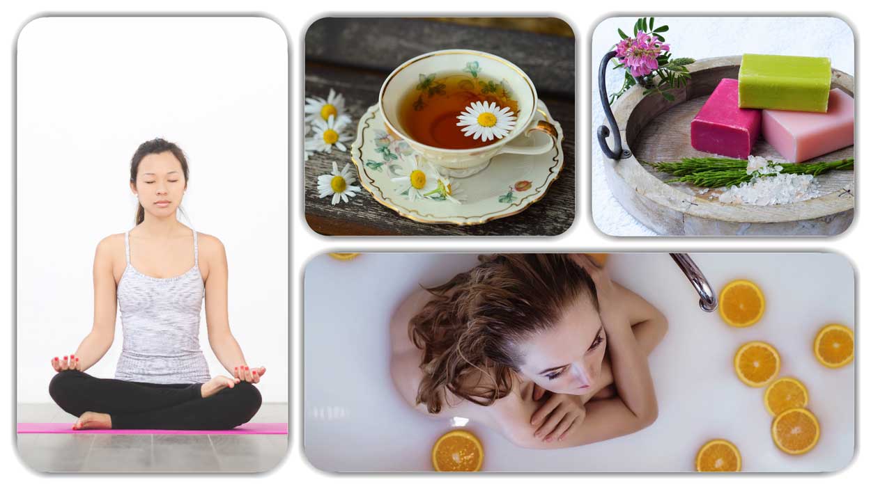 collage of woman and products