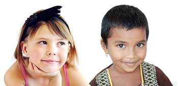 two young children