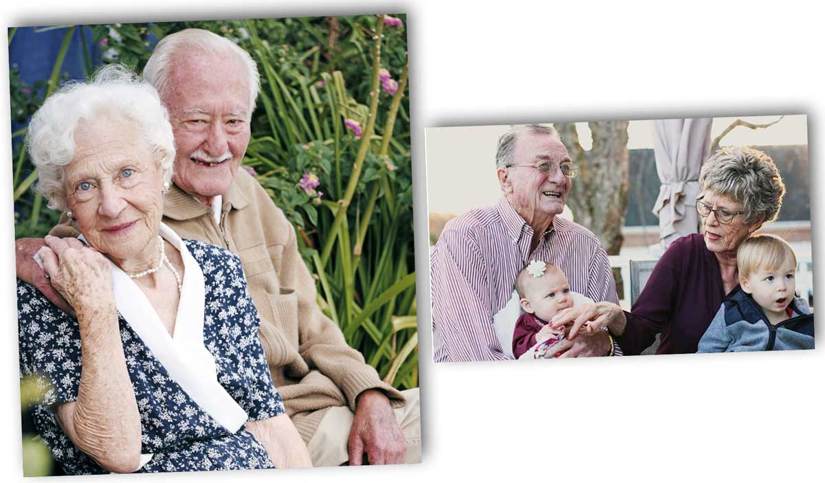 2 pairs of grandparents collage