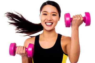 girl with barbells