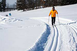 man skiing